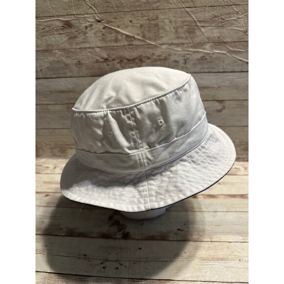 Polo Ralph Lauren Bear Twill Bucket Hat Size Small Medium White Summer Rare - Picture 4 of 8